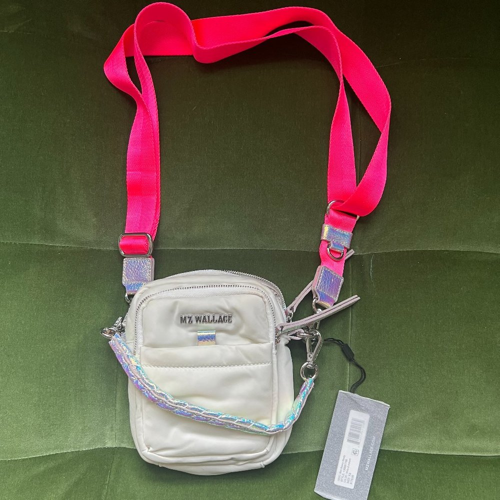 NWT Sold Out MZ Wallace Mini Bowery Crossbody, Pearl/Iridescent